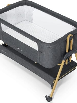 Baby Bassinet, Bedside Sleeper, Easy Folding Bedside Crib with 100% Breathable & Washable Mattress Baby Bed