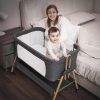 Baby Bassinet, Bedside Sleeper, Easy Folding Bedside Crib with 100% Breathable & Washable Mattress Baby Bed