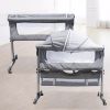 Baby Bed Side Crib Newborn Bassinet Bedside Crib Infant Sleeper Bed Cradle Gray Adjustable Tilting Cradle Bed Portable 80-85cm
