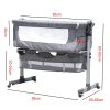 Baby Bed Side Crib Newborn Bassinet Bedside Crib Infant Sleeper Bed Cradle Gray Adjustable Tilting Cradle Bed Portable 80-85cm