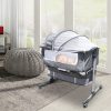 Baby Bed Side Crib Newborn Bassinet Bedside Crib Infant Sleeper Bed Cradle Gray Adjustable Tilting Cradle Bed Portable 80-85cm