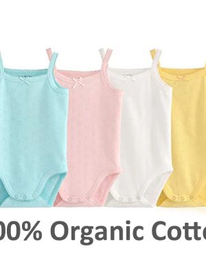 Baby One-Pieces Bodysuits for Newborn Girls Kids Cotton Sleeveless Rompers Toddlers Summer Playsuits White Clothes Outfit 2023