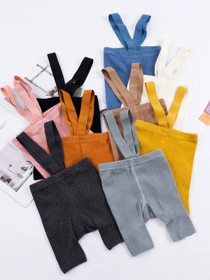 Baby Sling Shorts High Waist Suspenders Shorts European And American Style Baby Big Butt Leggings Tight Suspenders