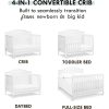 DaVinci Charlie 4-in-1 Convertible Crib in White, Greenguard Gold Certified