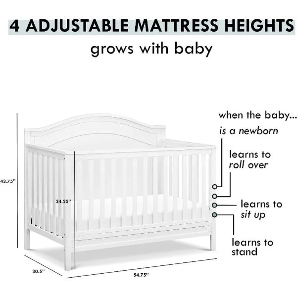 DaVinci-Charlie-4-in-1-Convertible-Crib-in-White-Greenguard-Gold-Certified_a47ae698-2934-443f-b25c-f83bd0c63b68.jpg DaVinci Charlie 4-in-1 Convertible Crib in White, Greenguard Gold Certified