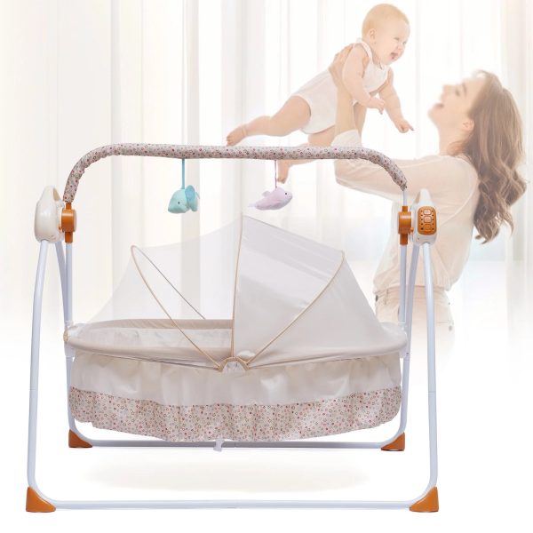 Electric-Baby-Sleeping-Bed-Auto-Swing-Newborn-Bed-Cradle-Crib-Infant-Rocker-Cot-Foldable-and-Portable.jpg Electric Baby Sleeping Bed Auto-Swing Newborn Bed Cradle Crib Infant Rocker Cot Foldable and Portable Dual Control Methods