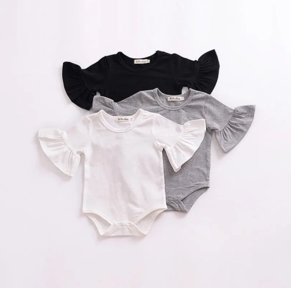 HTB1gxE3v7KWBuNjy1zjq6AOypXaI.jpg Special Offer~Simple Style Pagoda Sleeve Baby Jumpsuits/Lovely Solid Bodysuit 3072