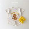 Korea 2022 Summer New Infant Baby Boy Clothes Set Cartoon 3D Bear Printed T shirts Tops+Toddler Girl Breathable Shorts 2pcs Set