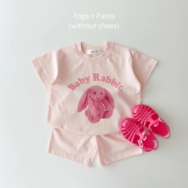 Korea 2022 Summer New Infant Baby Boy Clothes Set Cartoon 3D Bear Printed T shirts Tops+Toddler Girl Breathable Shorts 2pcs Set