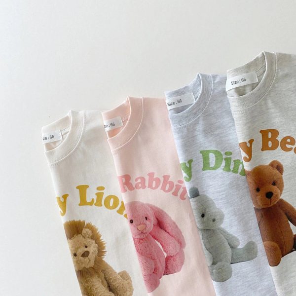 Korea 2022 Summer New Infant Baby Boy Clothes Set Cartoon 3D Bear Printed T shirts Tops+Toddler Girl Breathable Shorts 2pcs Set