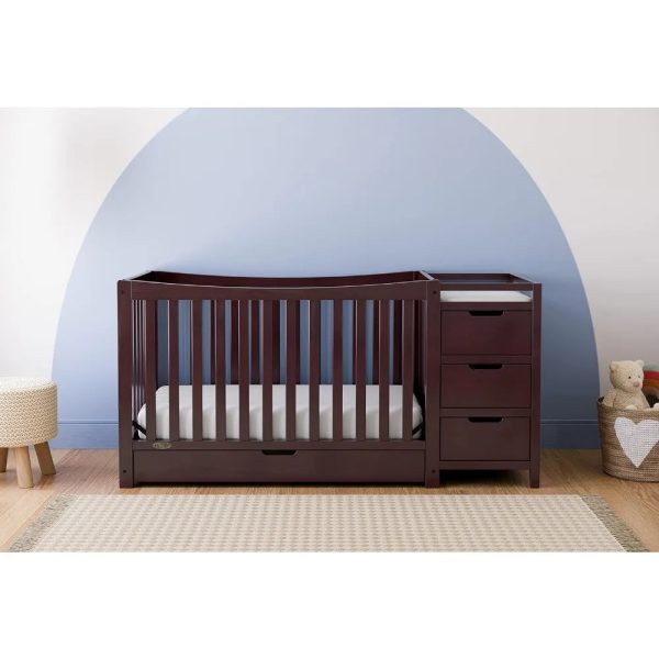 New-5-In-1-Convertible-Crib-Changer-with-Drawer-Crib-and-Changing-Table-Combo-Includes-Changing-1.jpg New 5-In-1 Convertible Crib & Changer with Drawer Crib and Changing-Table Combo, Includes Changing Pad, Converts To Toddler Bed