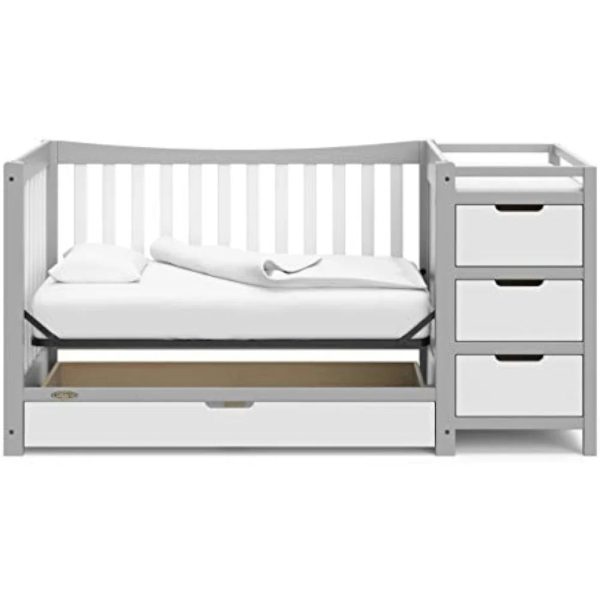 New-5-In-1-Convertible-Crib-Changer-with-Drawer-Crib-and-Changing-Table-Combo-Includes-Changing_b7d68123-870a-4ab3-8b81-472a5539446b.jpg New 5-In-1 Convertible Crib & Changer with Drawer Crib and Changing-Table Combo, Includes Changing Pad, Converts To Toddler Bed
