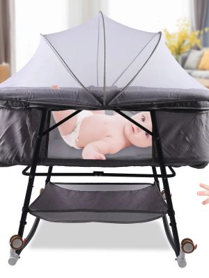 Portable Baby Bassinet Sleep Cradle Baby Nursery Infant Bed Bedside Crib Folding Travel Crib Mosquito Net Cot