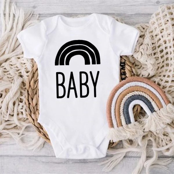 Rainbow Baby Print Newborn Clothes Baby Summer Rompers Infant Body Short Sleeve Baby Toddler Jumpsuit Baby Boy Girl Shower Gifts