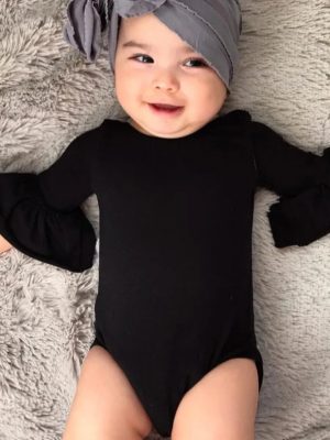 Special Offer~Simple Style Pagoda Sleeve Baby Jumpsuits/Lovely Solid Bodysuit 3072