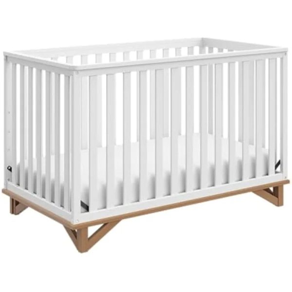 Storkcraft-Santa-Monica-5-in-1-Convertible-Crib-White-with-Vintage-Driftwood-GREENGUARD-Gold-Certified-Modern.jpg Storkcraft Santa Monica 5-in-1 Convertible Crib (White with Vintage Driftwood) ?C GREENGUARD Gold Certified, Modern Design