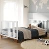 Storkcraft Santa Monica 5-in-1 Convertible Crib (White with Vintage Driftwood) ?C GREENGUARD Gold Certified, Modern Design