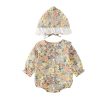 Summer Baby Girls Romper+Hat Cotton Peter Pan collar Ruffles Lace Long Sleeve Infant Newborn Jumpsuits Bebe Cute Garments 3-24M