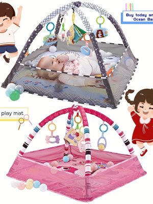 18-piece Baby Activity Gym Set - Develop Movement, Cognition, and Sensory Skills with Fence Gym, Ball Pit, Crawling Mat, and Toys - Perfect Christmas Gift for Boys and Girls!