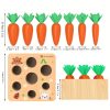 Montessori Toys For 1 2 3 Year Old Toddlers, Carrot Harvest Game Wooden Toy For 12 18 Months Baby Boys And Girls, Educational Learning Shape Sorting Matching Gifts For Babies 1-3