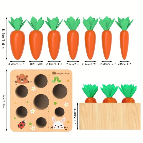 a1f15627b79687d6a3031deb41cd101d.jpg Montessori Toys For 1 2 3 Year Old Toddlers, Carrot Harvest Game Wooden Toy For 12 18 Months Baby Boys And Girls, Educational Learning Shape Sorting Matching Gifts For Babies 1-3
