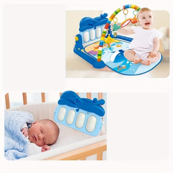 Baby Foot Stepping Piano Multifunctional Whale Foot Piano 6 Months Baby Educational Reclining Play Toy Music Fitness Rack 0-3 Years Old