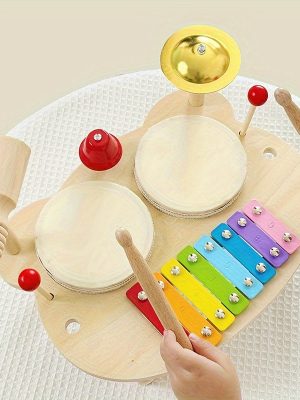 Wooden Baby Percussion Drum - Multifunctional Early Music Development Toy for Halloween and Christmas Gifts