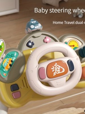 Interactive Steering Wheel Toy for Kids - Realistic Co-pilot Experience with Sound Effects, Soft Lighting, and Magic Tape Strap - Multi-functional and Fun Learning Tool in Gift Box Packaging