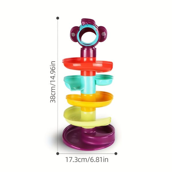 Educational Track Slide Tower with Rolling Balls - Stackable and Rotating Ball Toy for Early Childhood Development - Perfect Gift for Boys and Girls