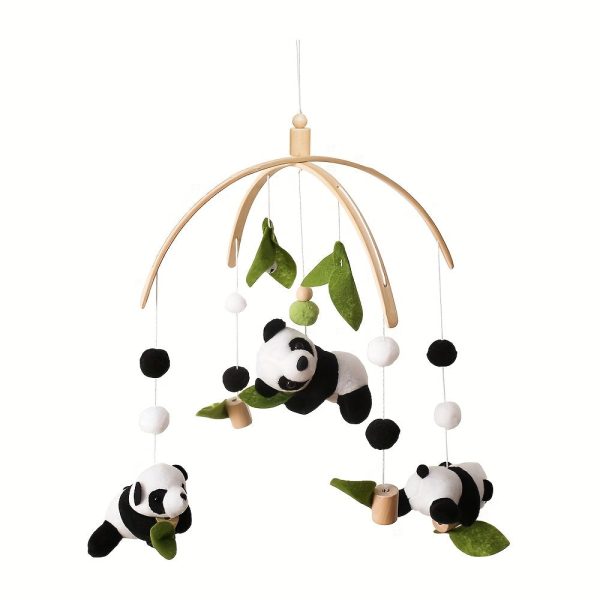 Cartoon Panda Bed Bell, Manual Music Rattle, Sleep Rotating Rattle Toy, Plush Toy