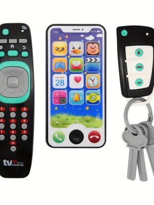 Baby Music Toy Combination (including 1 Simulated Remote Control, 1 Simulated Car Key, 1 Simulated Mobile Phone),music Toy,funny Toy