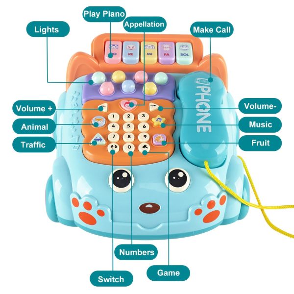 Baby Toys Musical Phone Car Phone Educational Early Education Baby Simulation Seat Machine Toys For Boys And Girls, Halloween/Christmas Gift