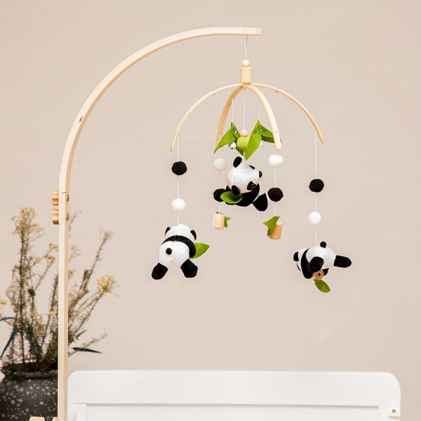 Cartoon Panda Bed Bell, Manual Music Rattle, Sleep Rotating Rattle Toy, Plush Toy