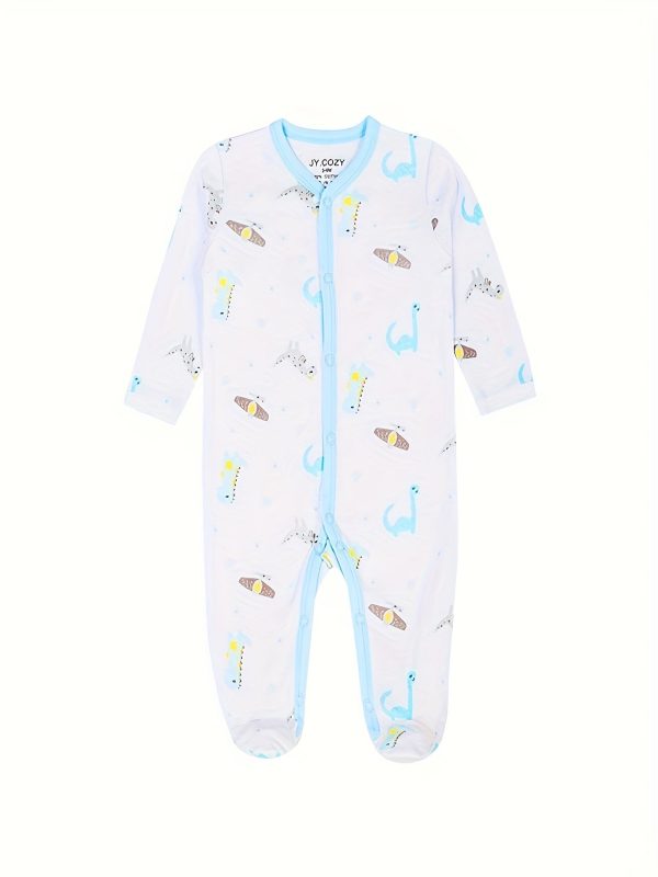 Baby Boy's Long Sleeve Cotton Rompers Three-piece Set, Pregnancy Gift