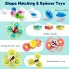 6 In 1 Baby Toys, Montessori Toy Soft Building Blocks Stacking Ring Infant Teething Toy Pull String Toy, Suction Cup Spinner Toy Eggs Color Matching Game Shape Sorter Sensory Bin
