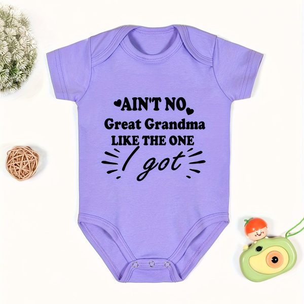 Summer Newborn Toddler's Onesie, Baby Boys And Girls Letter Print Short Sleeve Cotton Romper