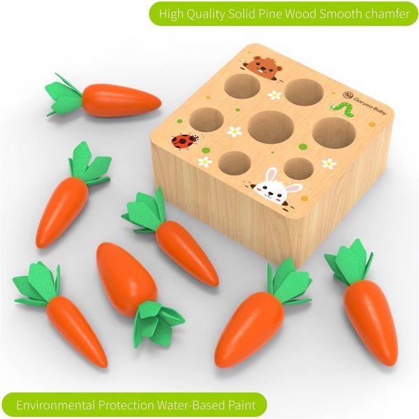 df91af1d444adcdac0a9f21085c1b4e6.jpg Montessori Toys For 1 2 3 Year Old Toddlers, Carrot Harvest Game Wooden Toy For 12 18 Months Baby Boys And Girls, Educational Learning Shape Sorting Matching Gifts For Babies 1-3