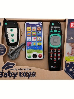 Baby Music Toy Set with Simulated Remote Control, Car Key, and Mobile Phone - Enhance Your Child's Imagination and Coordination Skills