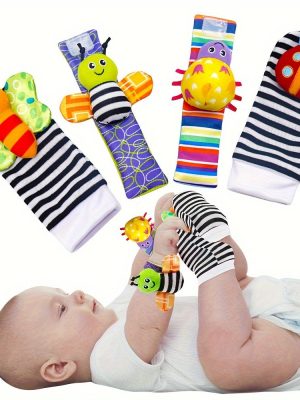 Baby Infant Rattle Socks Toys 3-6 To 12 Months Girl Boy Learning Toy, Rattle & Teethe Wrist Toy Christmas Halloween Thanksgiving Gift