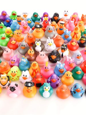 25/50pcs, Fun and Educational Rubber Duck Toy Assortment for Kids - Perfect for Bath Time, Birthday Parties, Classroom Incentives, and Summer Activities - 2 Inches - Great Gift Idea for Children and Holidays