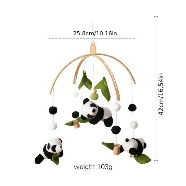 Cartoon Panda Bed Bell, Manual Music Rattle, Sleep Rotating Rattle Toy, Plush Toy