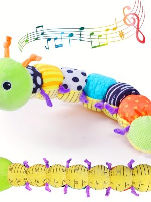 Baby Toy, Infant Musical Stuffed Animal Activity Soft Toys with Multi-Sensory Crinkle, Rattle & Textures, for Tummy Time Newborn Boys & Girls Gifts, Caterpillar