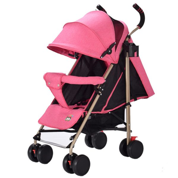 product-image-576573245-1.jpg Super Lightweight Portable Folding Baby Strollers carrinho Can Sit & Lie Comfortable Linen Cloth Baby Trolley Umbrella Pushchair
